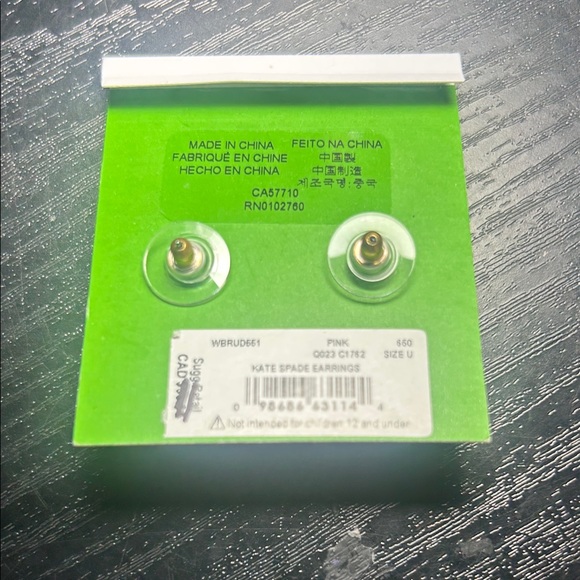 Kate Spade Pink Sparkle Stud Earrings – Gold Tone – NWT $58 Retail - Picture 2 of 6